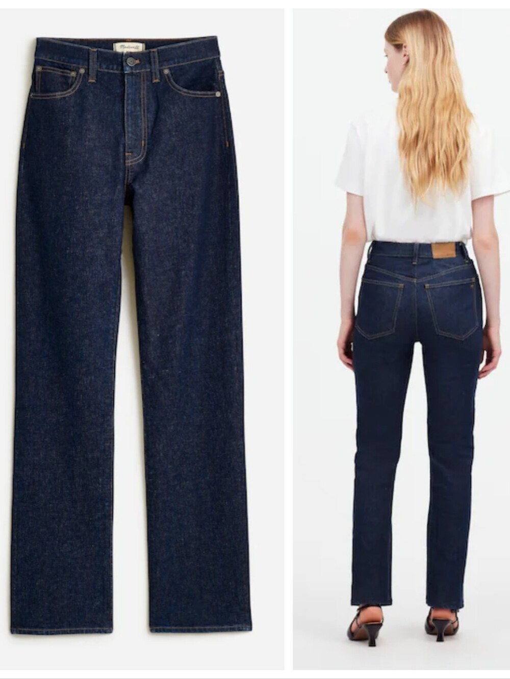 Madewell 90s Straight Dark Wash Jeans Womens 31 Minimalist Preppy Retro Stretch